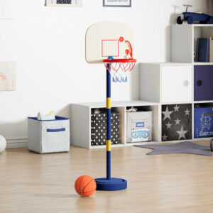 Basketballstang med stand, ball og pump – justerbar højde