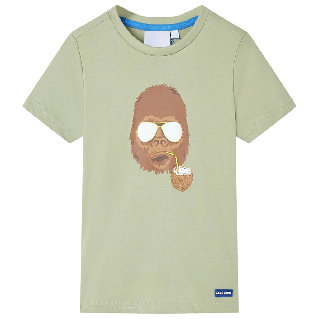 Kortærmet T-shirt til børn i lys khaki – billede 1