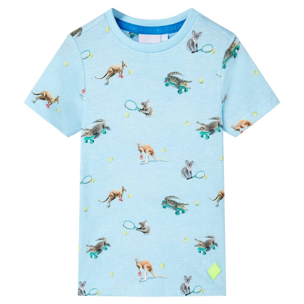 DVLL børne T-shirt lyseblå melange – billede 1