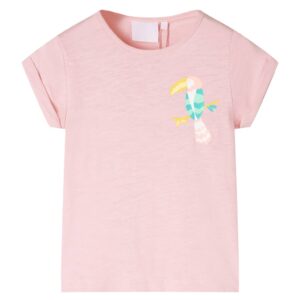 Børne T-shirt lys rosa str. 116-128