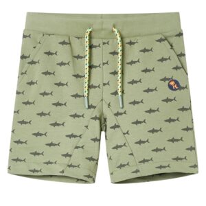 Børne shorts med tråd, lys khaki str. 116