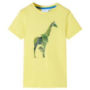 Børne T-shirt med girafprint – lys orange