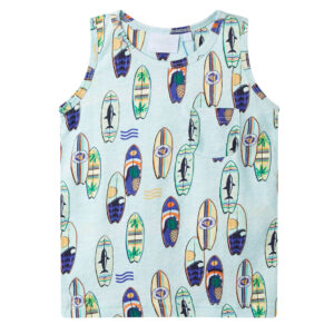 Børne tanktop lyseblå melange str. 116