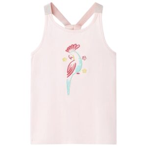 Børne tanktop lyse rød med papegøje