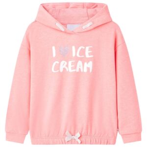 Lys rosa hoodie til børn, str. 104
