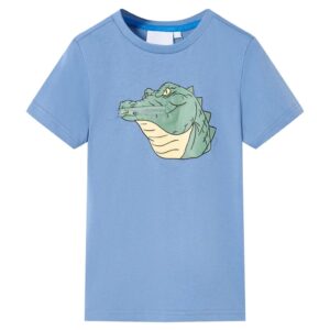 Mellemblå børne T-shirt str. 116