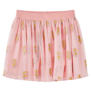 Børnekjole med tulle, lys rosa – str. 104