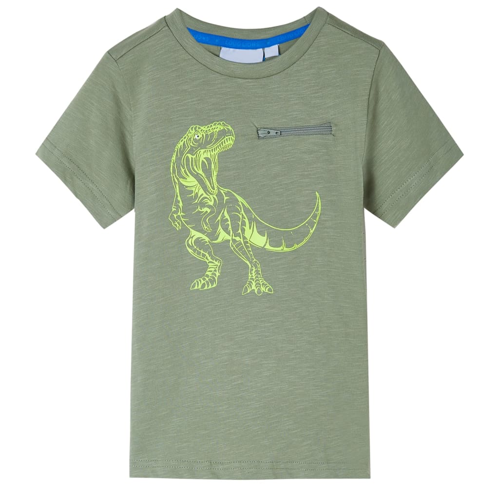 Kortærmet børne T-shirt i lys khaki – billede 1