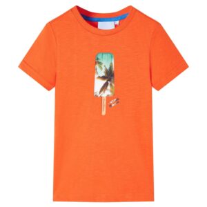 Børne-T-shirt mørk orange med isøre