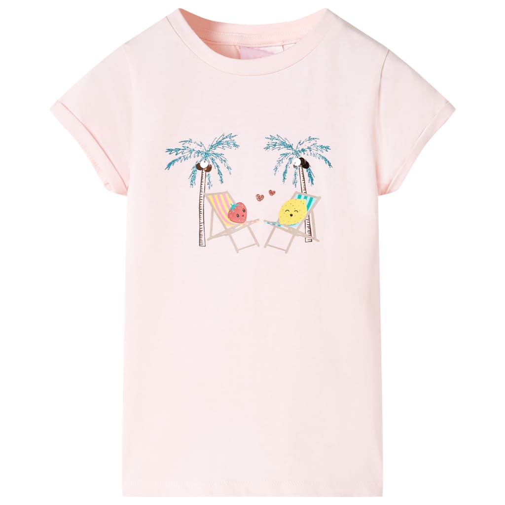 Kortærmet T-shirt til børn i sødt pink – billede 1