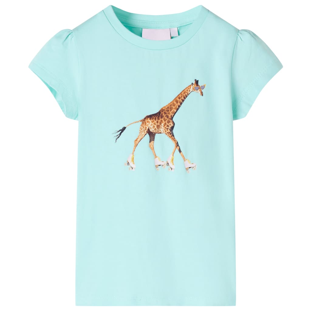 Lysblå børne T-shirt str. 104 og 116 – billede 1