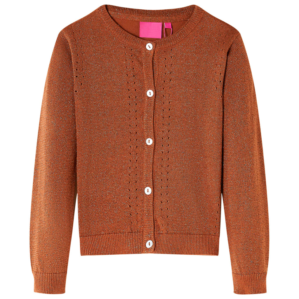 Børnecardigan i cognac, str. 116 – billede 1