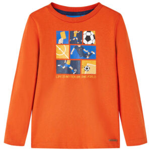 Langærmet børnebluse orange str. 116