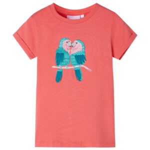 T-shirt til børn i koralrød