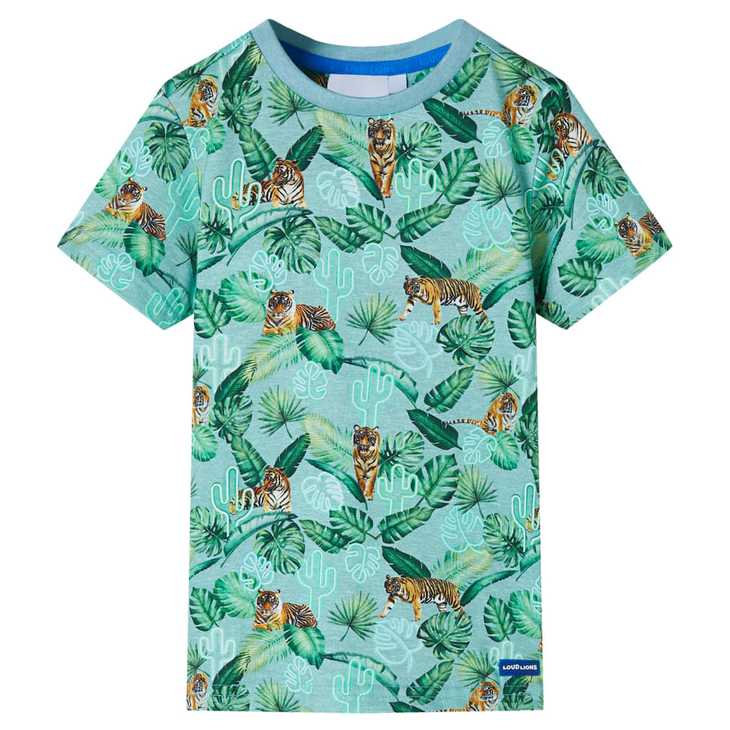 Børne T-shirt Lysegrøn Melange – billede 1