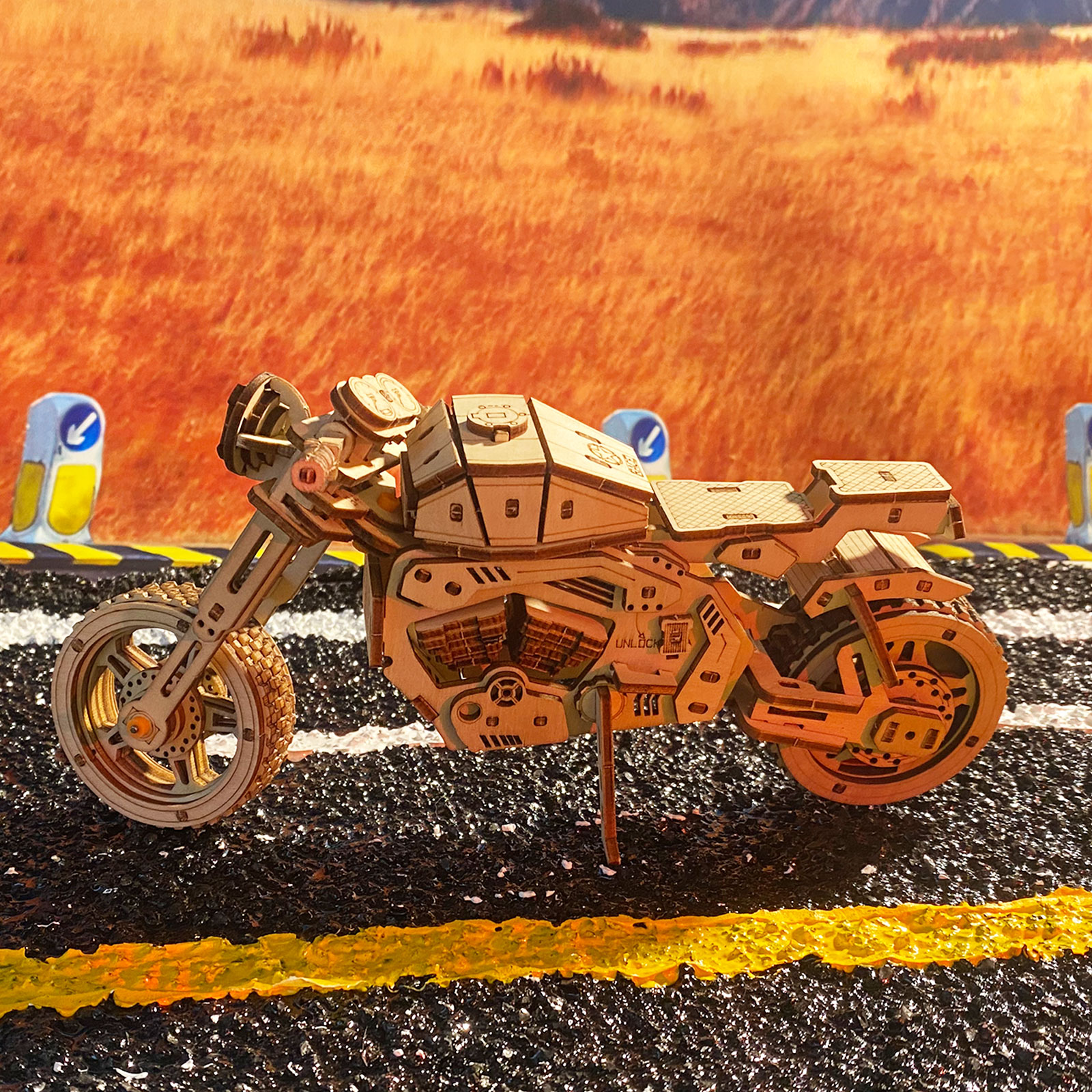 3D træpuslespil, motorcykel model-byggesæt – billede 1