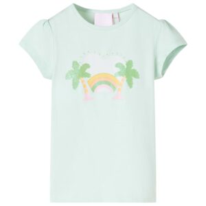 Børne T-shirt lys mintgrøn – str. 116