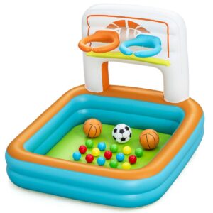 Bestway Oppustelig Børnepool med Basket og Bolde 120x107x84 cm +2 År 52728