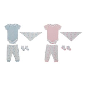 Gavesæt til baby DKD Home Decor BE-180261 Blå Hvid Pink (2 enheder)