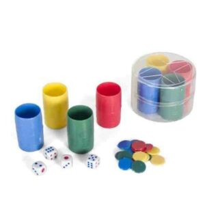 Bæger med Parcheesi chips Gerimport (4 enheder)