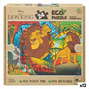 Børne Puslespil The Lion King Dobbeltsidet 24 Dele 70 x 1,5 x 50 cm (12 enheder)