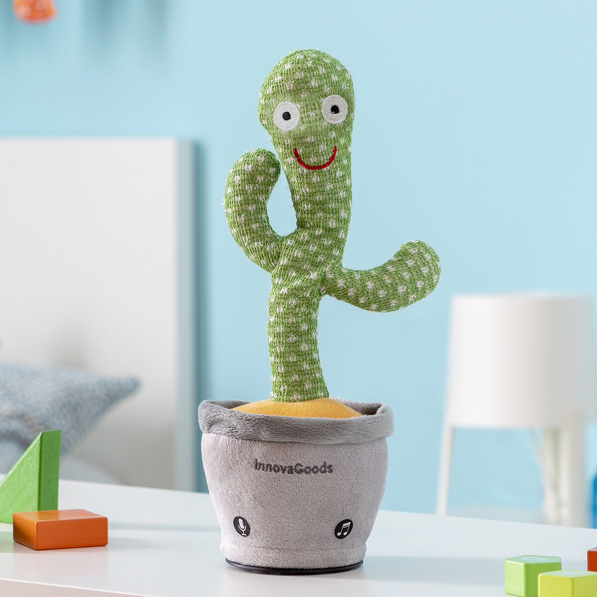 Genopladelig dansende og talende kaktus med musik og LED-lys af InnovaGoods – billede 3