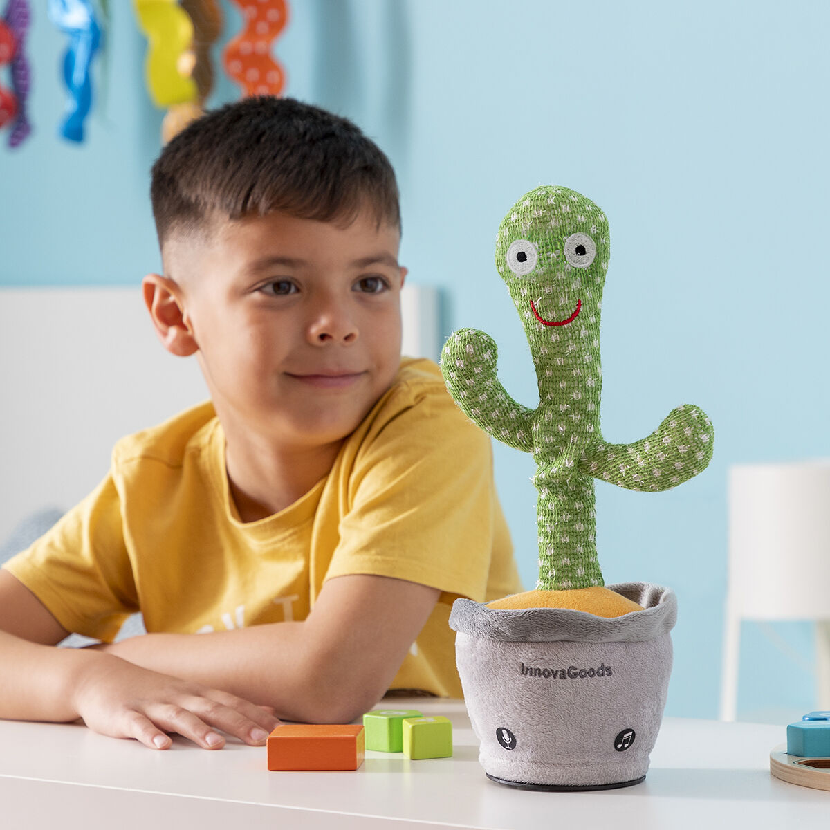 Genopladelig dansende og talende kaktus med musik og LED-lys af InnovaGoods – billede 7